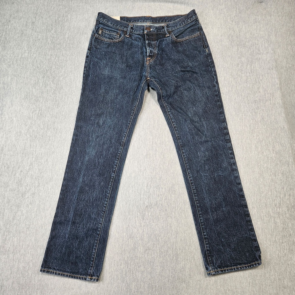Abercrombie & Fitch Jeans Mens 34x32 Blue The A&F Slim Straight Dark Wash